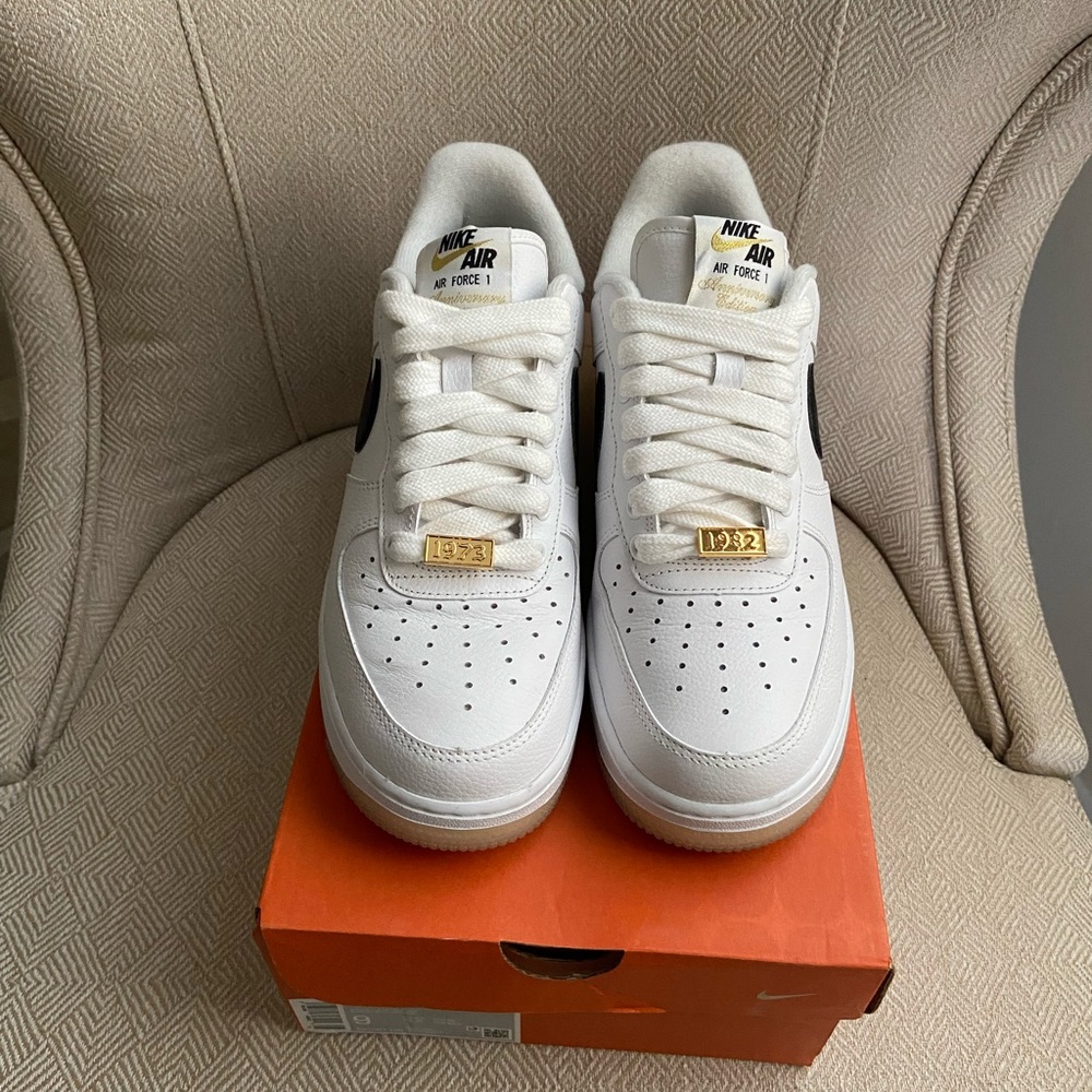 Limited Edition Nike Air Force 1 Anniversary Edition White and Gold